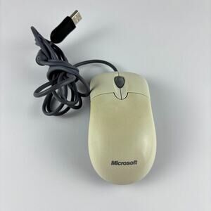 Microsoft Basic Optical Wheeled Mouse White USB/PS2 Compatible X800898 TESTED